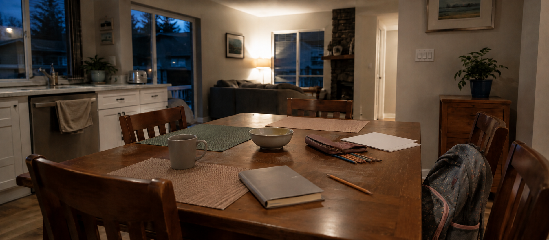 A family reviewing education savings notes together at a dining table, representing the people and money sources inside an RESP.