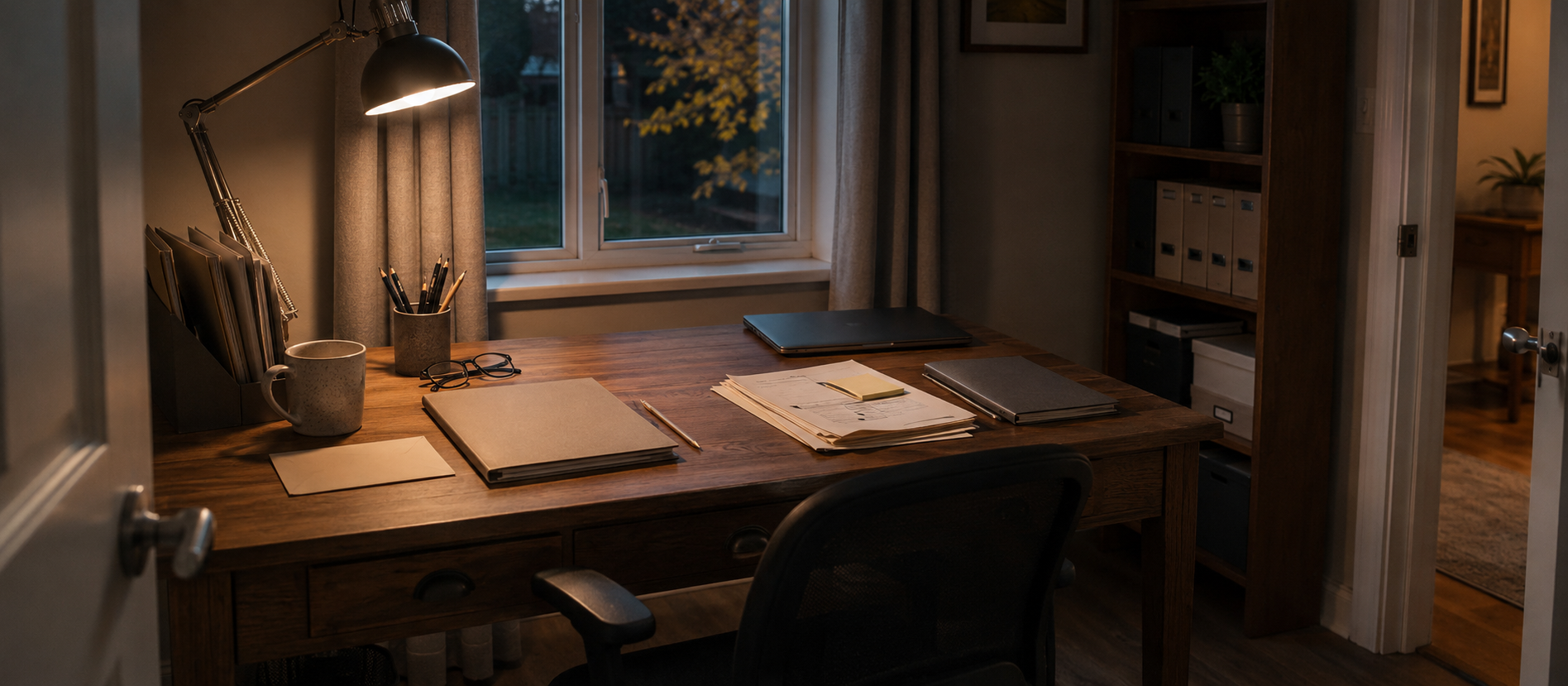 A person reviewing pension documents and a calculator, representing a DB pension versus commuted value comparison.