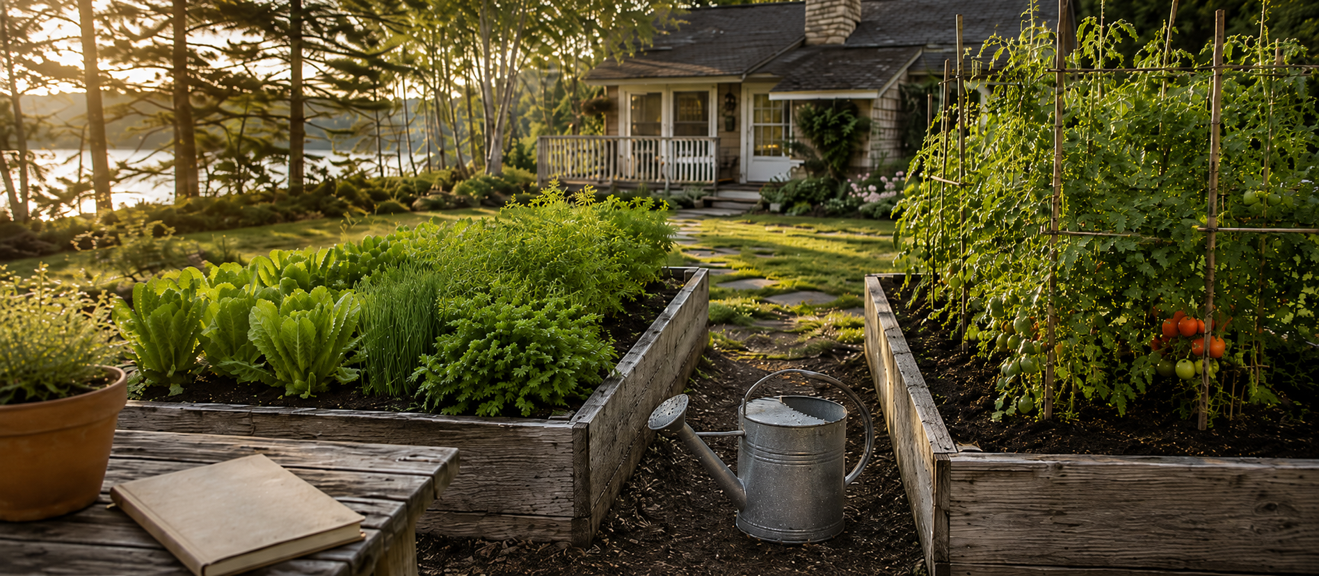 Two garden beds beside a cottage path, representing the choice of where the next dollar of savings should grow.